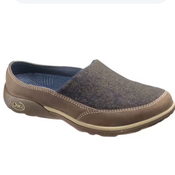 Chaco Quinn Charcoal Wool Leather Slip On Mules Shoes Womens 8.5 - Picture 3 of 8